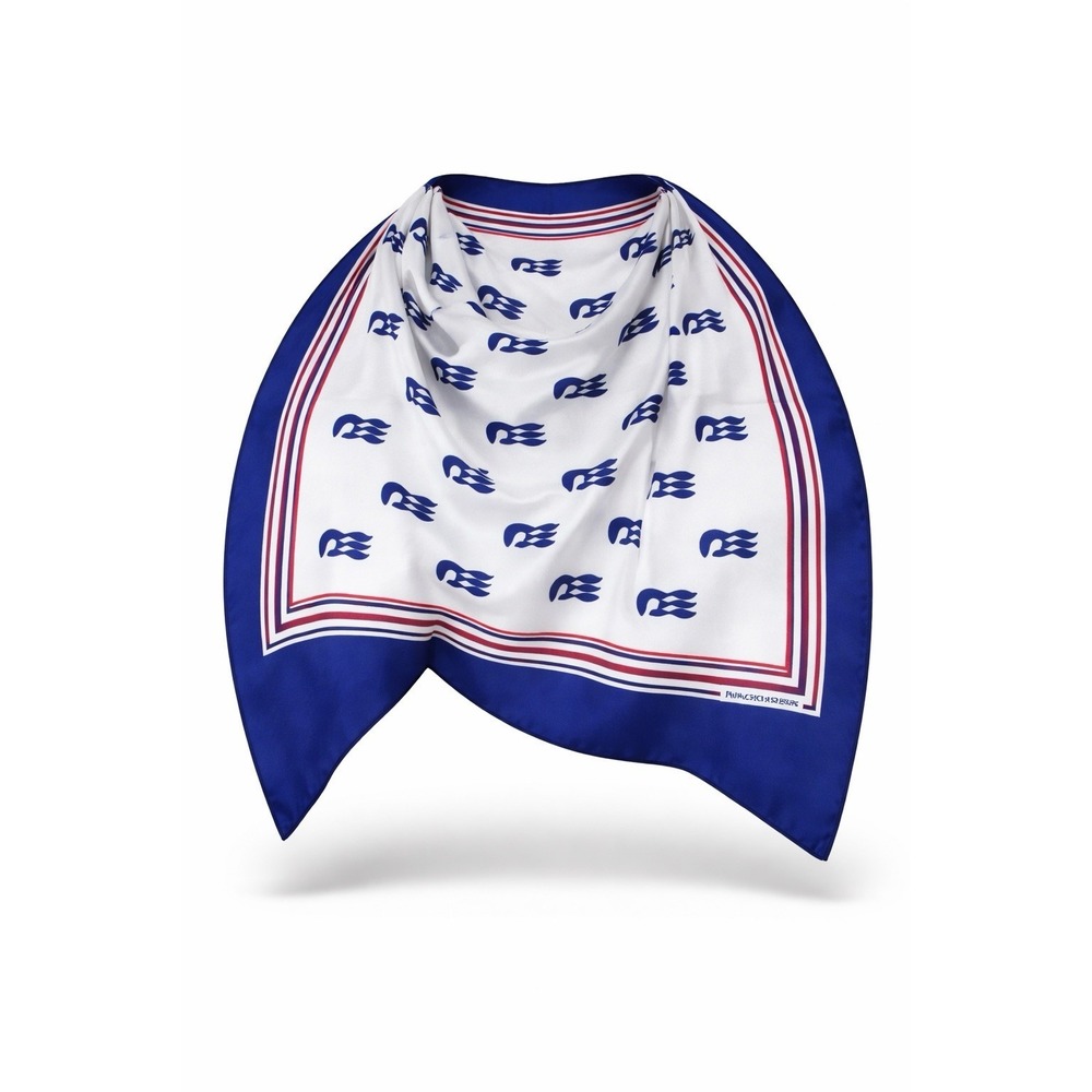 Princess Cruises Scarf Nautical Wave Print‎ Red White Blue Italy Square 30